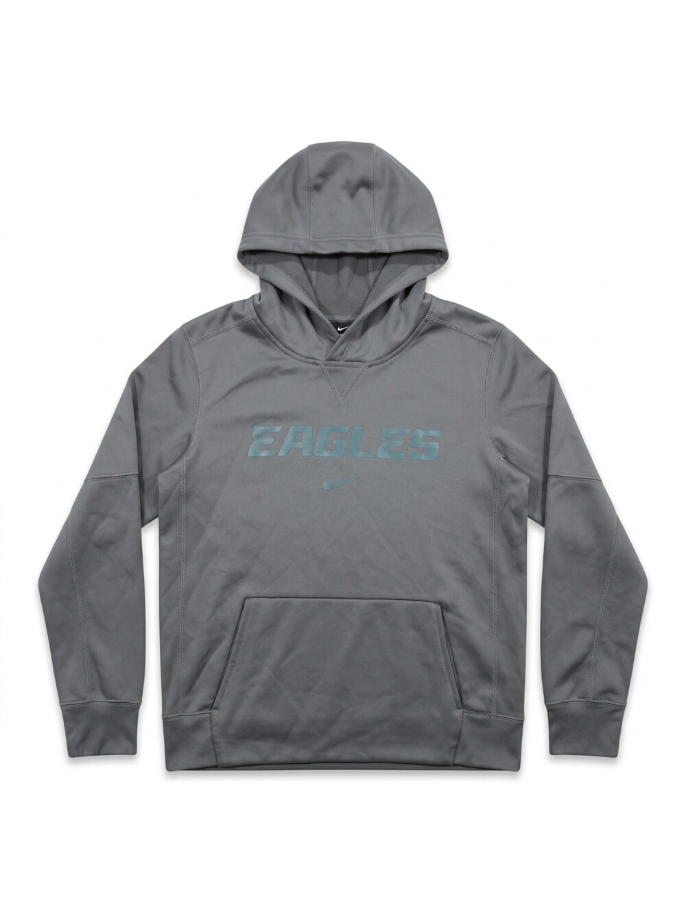 Nike Philadelphia Eagles Hoodie Mens L Gray NFL On Field Therma-FIT Pullover